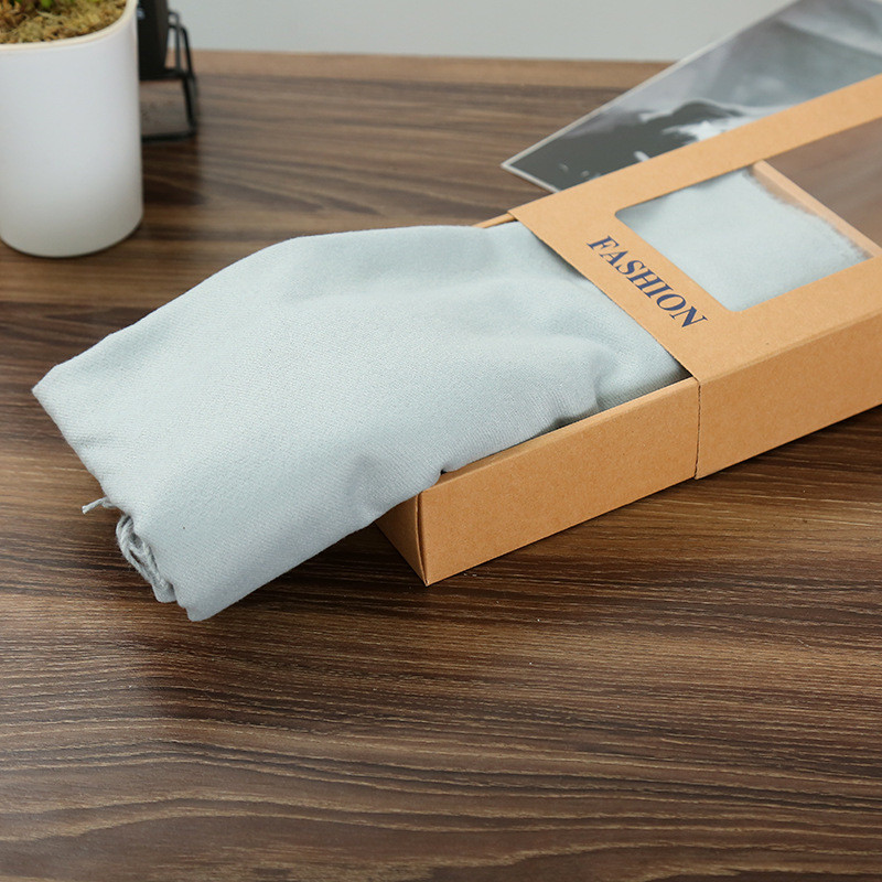 Decorative Window Scarf Gift Box Kraft Paper Bag With Bow Glossy Lamination