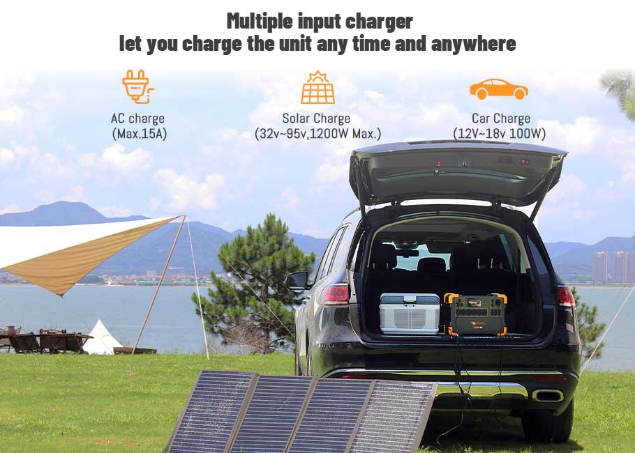 Lithium Battery 2000W Solar Powered Generator With Built In Mppt Charge Controller