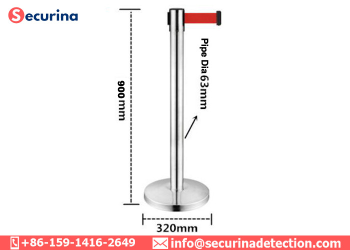 Security Crowd Control Barrier Rope , Retractable Rope Barrier Height 900 Mm
