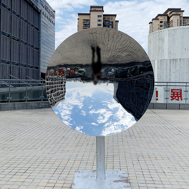 Free Standing Metal Wall Art Decorative Stainless Steel Mirror Sculpture