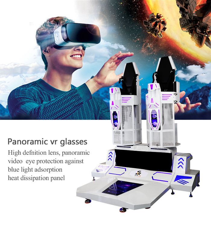 Two Players Roller Coaster 9D Virtual Reality Cinema Simulator Game Machine
