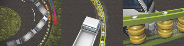 Tunnel Portal Roller Crash Barrier , Guardrail Safety Rolling Guard Barrier