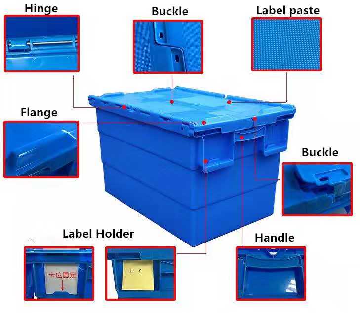Plastic Turnover Box Storage Box Plastic Tote Container Shoes Storage Boxes & Bins Food Container PE Injection CLASSIC Blue
