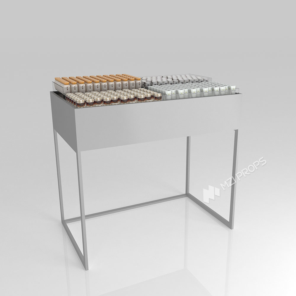 GDR07-XY06 Cosmetic Display Table with 3mm Transparent Acrylic Joint Box and Multi-Level Display for Shopping Mall