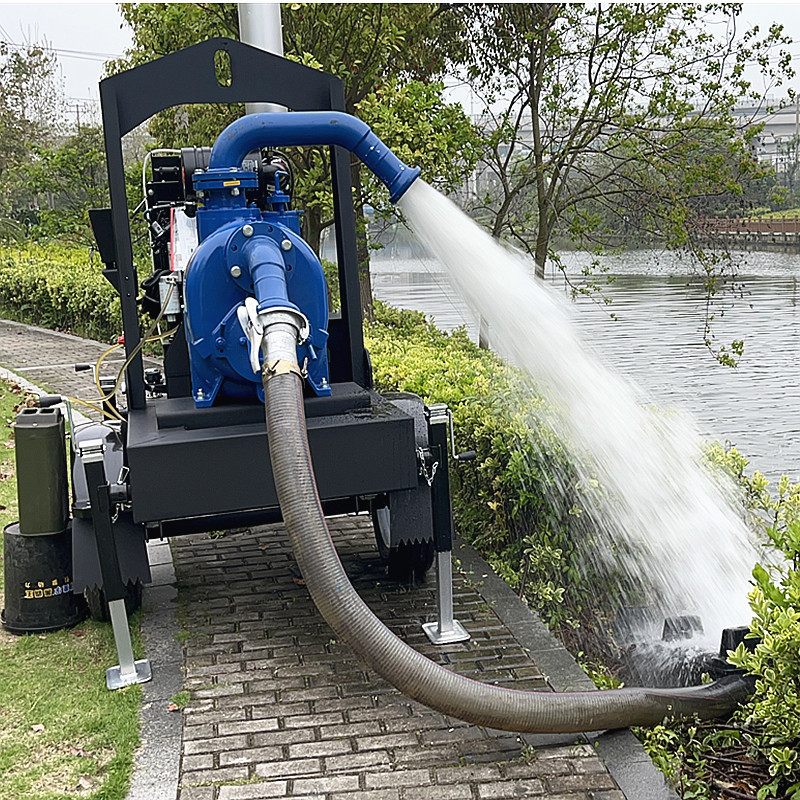 High Pressure Diesel Water Pump Emergency Flood Control Trailer Mounted Sewage Pump
