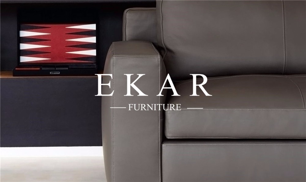 Contemporary Style 2018 New Living Room Furniture 5 Seater Cowhide Genuine Leather Sectional Sofa Sets