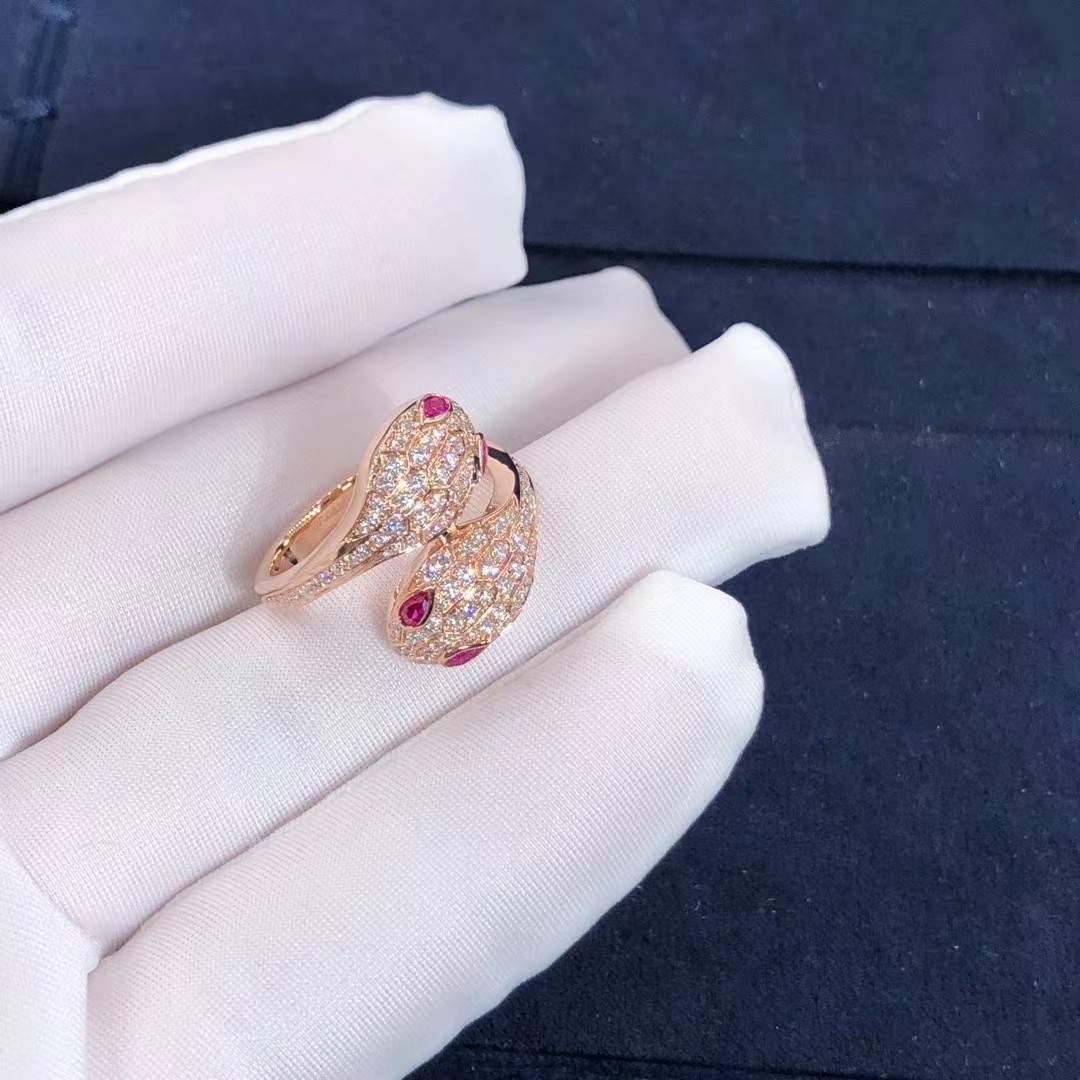 Bvl Serpenti Seduttori Ring High-End Fashion New Style 18K Gold Jewelry Natural Diamond Ring Fine Jewelry