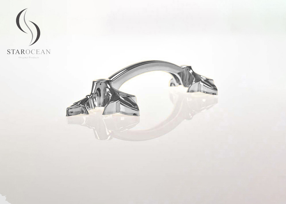 Silver Casket Hardware Funeral PP Recycle Plastic Coffin Handle Ornamental P9001-C