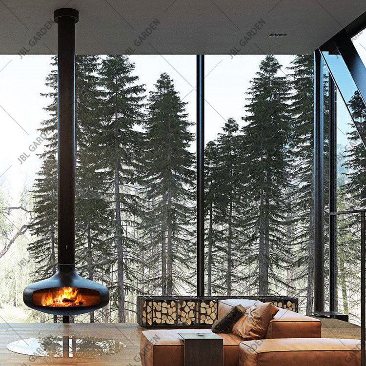 Indoor Suspended Modern Wood Burning Fire Pits Indoor Hanging Wood Stove