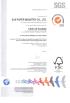 ALA DISPOSABLE Certifications