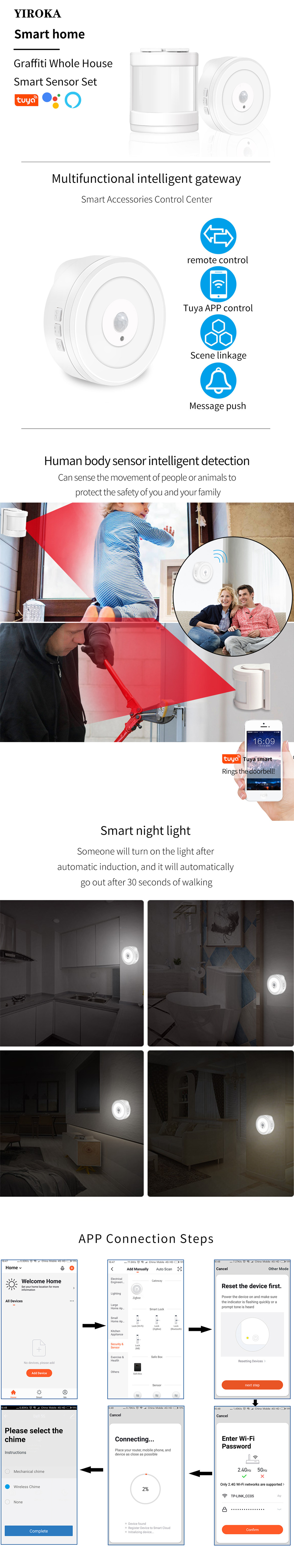 Smart Wi-Fi PIR Motion Sensor Detector(003G-708C)
