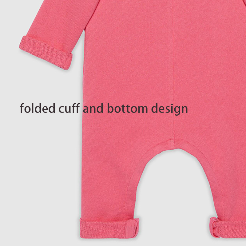 igh Quality Unisex CVC Fabric Cotton Baby Rompers Long Sleeve Solid Color Infant Clothing