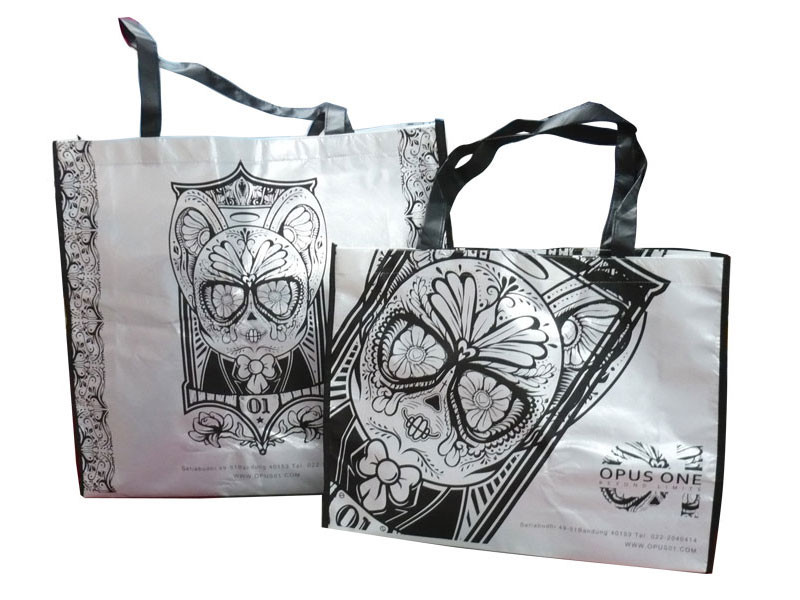75g Pearl White Non Woven Printed Bags, Reusable Carrier Bag With Matt Coated