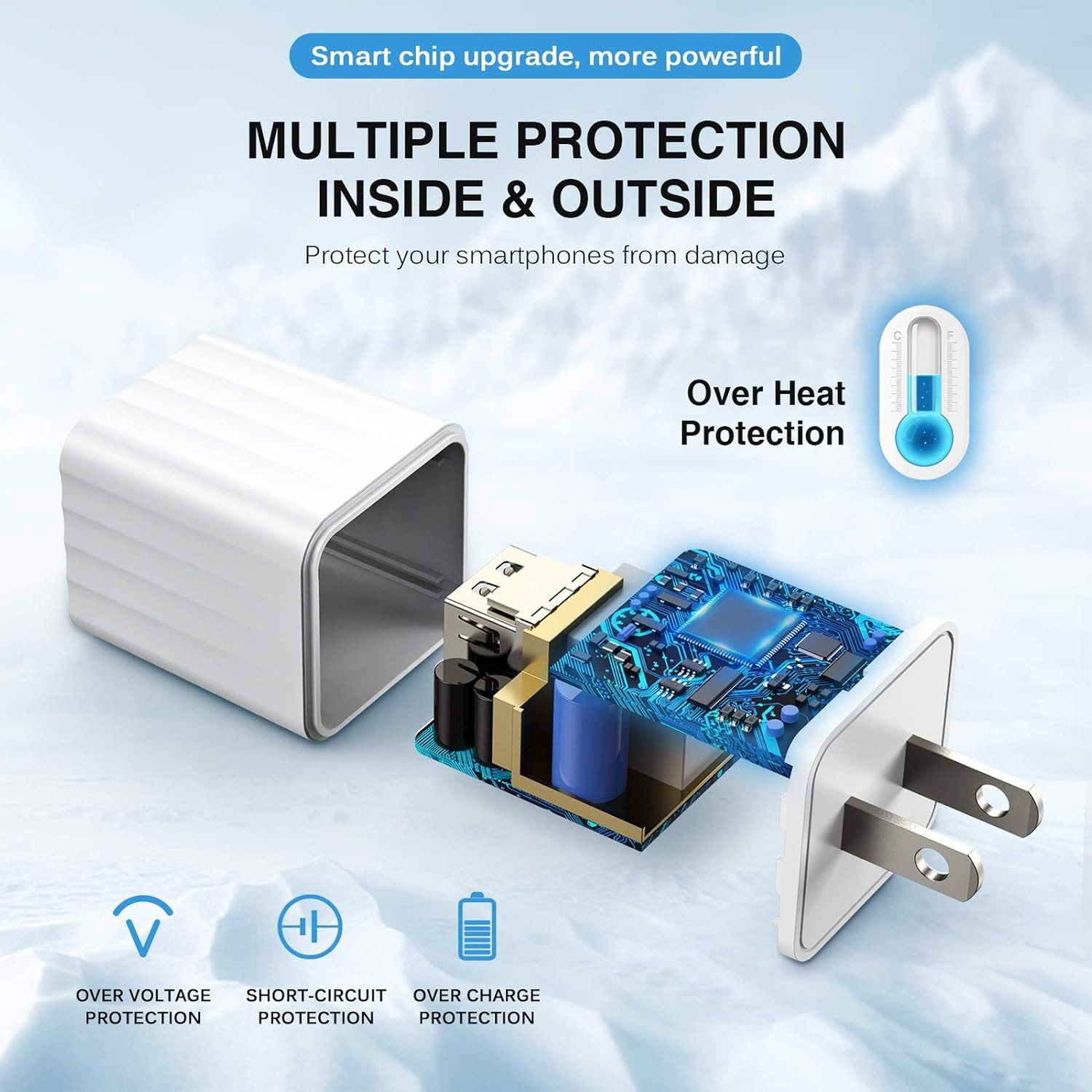 Dual Port 5v Wall Charger 10.5W Mobile Phone Battery Charger Fireproof