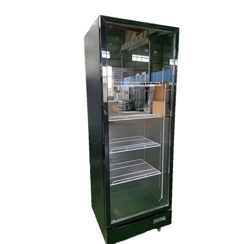 Strong 500L Direct Cooling Templed Glass Single Door Upright Showcase Cooler