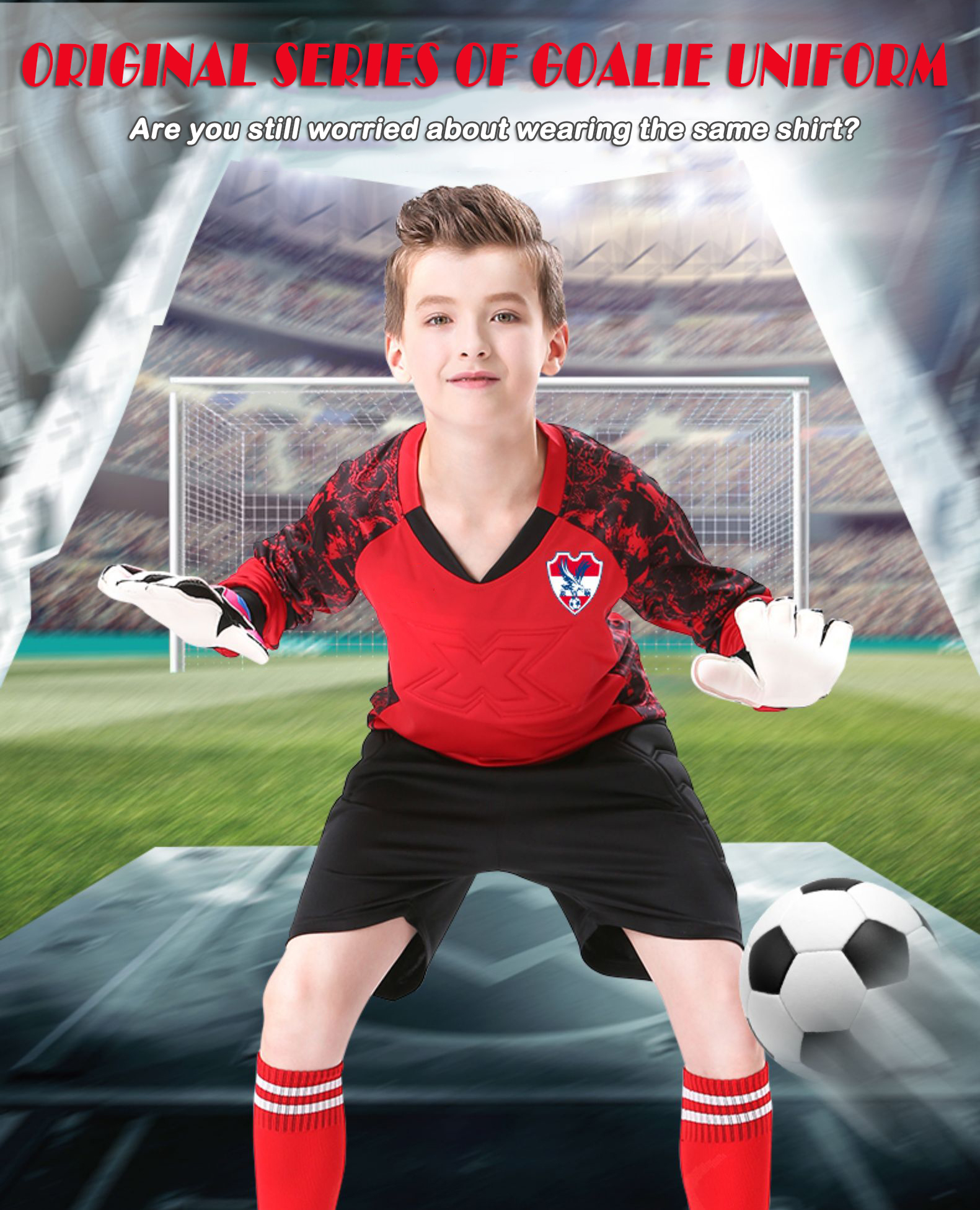 Football goalkeeper uniform Children's anti-collision goalkeeper suit Customized set boys' thickened primary school jersey