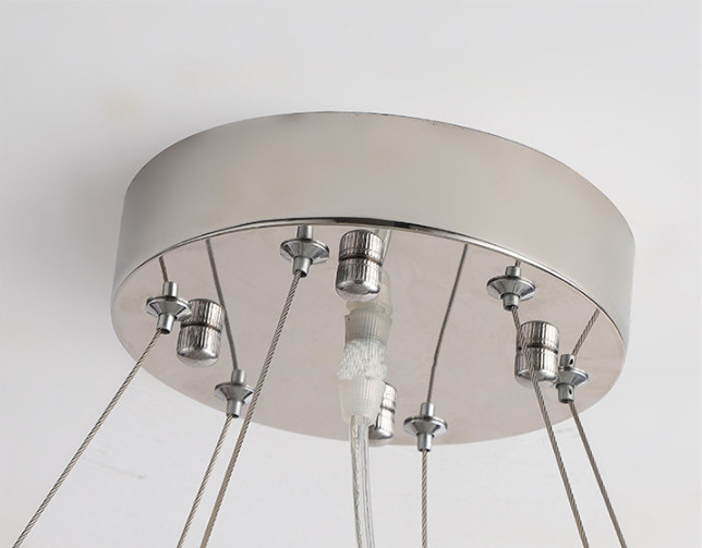 Durable LED Custom Crystal Chandeliers Stainless Steel Lamp Body K9 Primary Crystal
