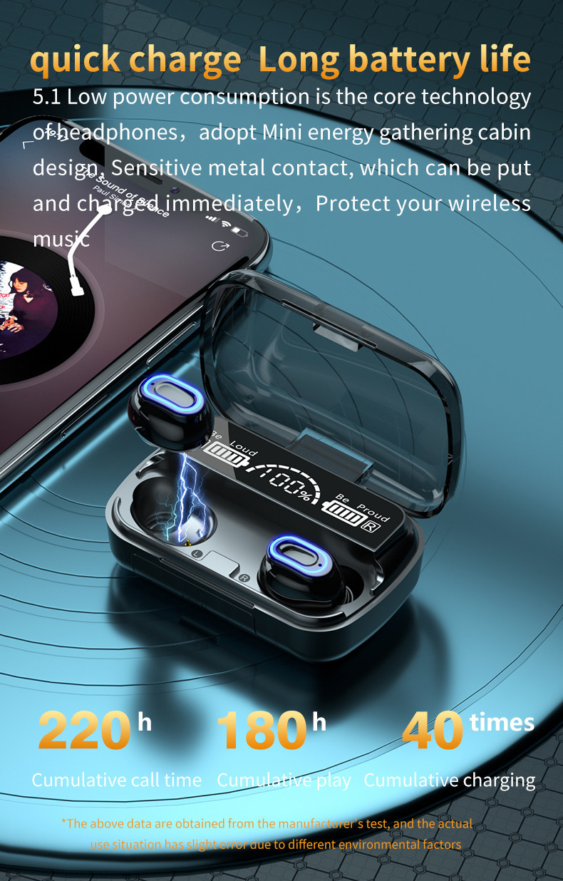 HSP HFP 50mAh Noise Cancelling Earphones 5.1 Bluetooth Random Switching