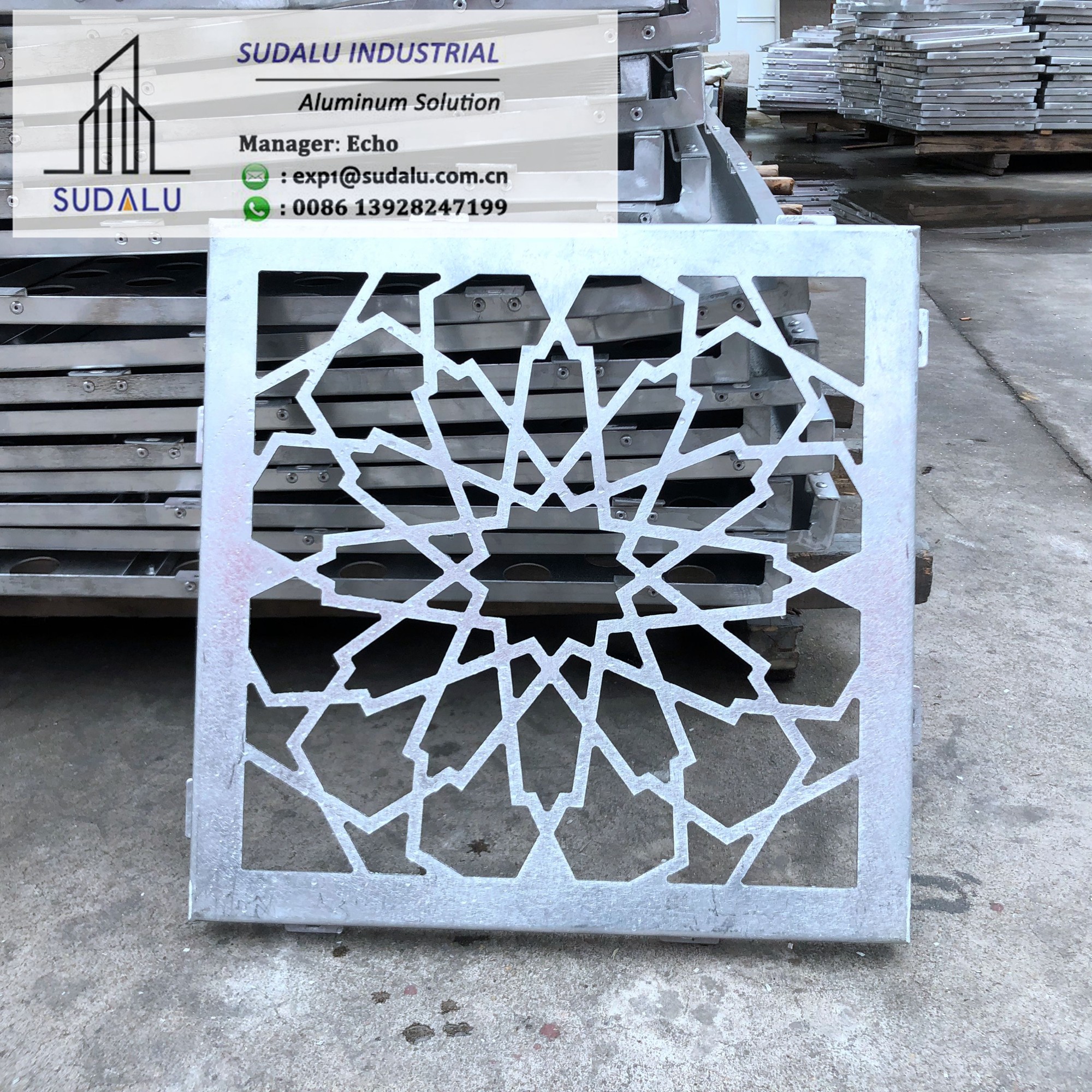 SUDALU Aluminum Perforated Decorative Panel Flower Pattern Aluminum Laser Cutting Sheets for Curtain Wall