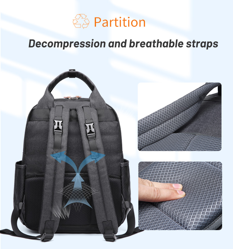 20L-35L Soft Handle Multifunctional Diaper Bag Backpack 31*17*40cm