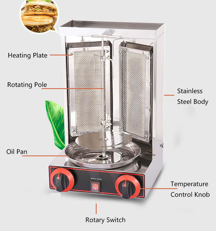 Automatic Grade Automatic Shawarma Grill Doner Kebab Machine for Hotels and Restaurants