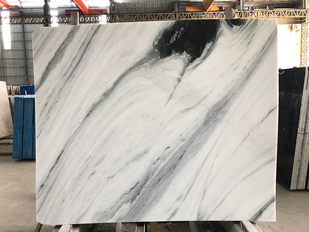 China Panda White Flooring Counter Kitchen Marble Stone Slab Black Wave Natural Stone