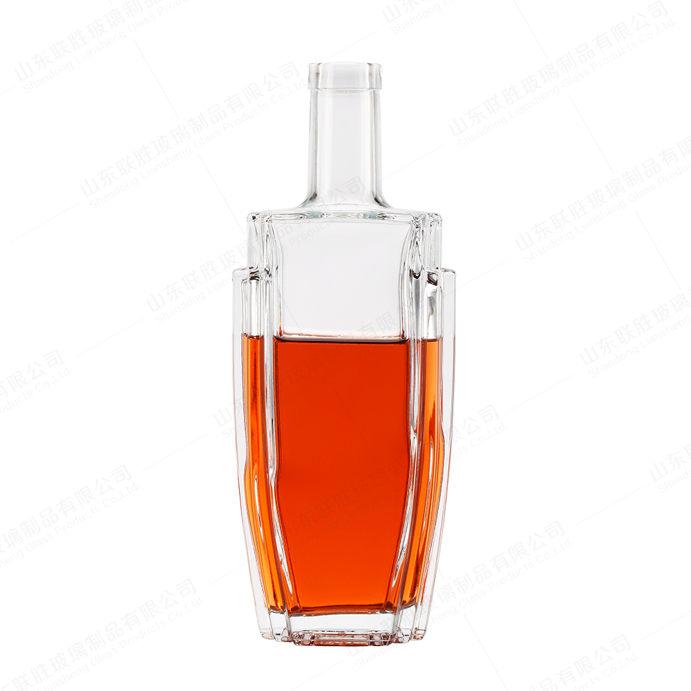Round Empty Flint Glass Liquor Wine Whisky Vodka Tequila Bottle With Cork Lid for Your