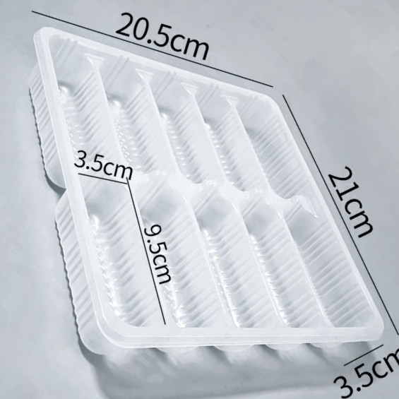 Plastic Dumpling Freezer Tray Packaging Lining Frozen Food Packaging Disposable Dumpling Tray with Lids