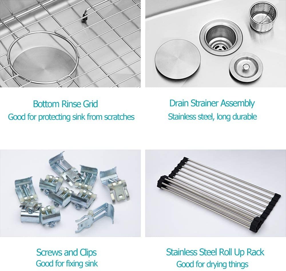 Modern Farmhouse Apron Front Stainless Steel 304 Double Bowl Kitchen Sink