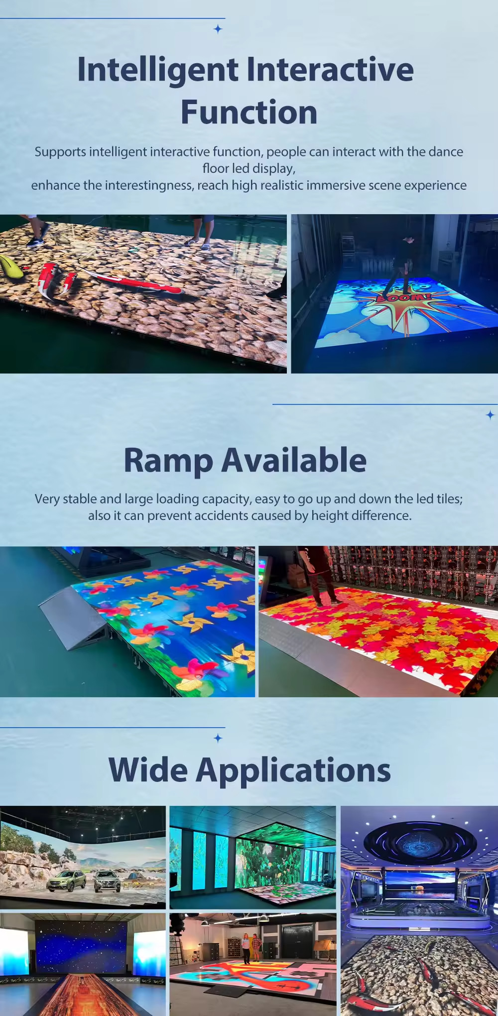 Most Popular White Starlit RGB LED Dance Floor Panels For Wedding DJ Bar Party Twinkling Light Dance Floor Tile