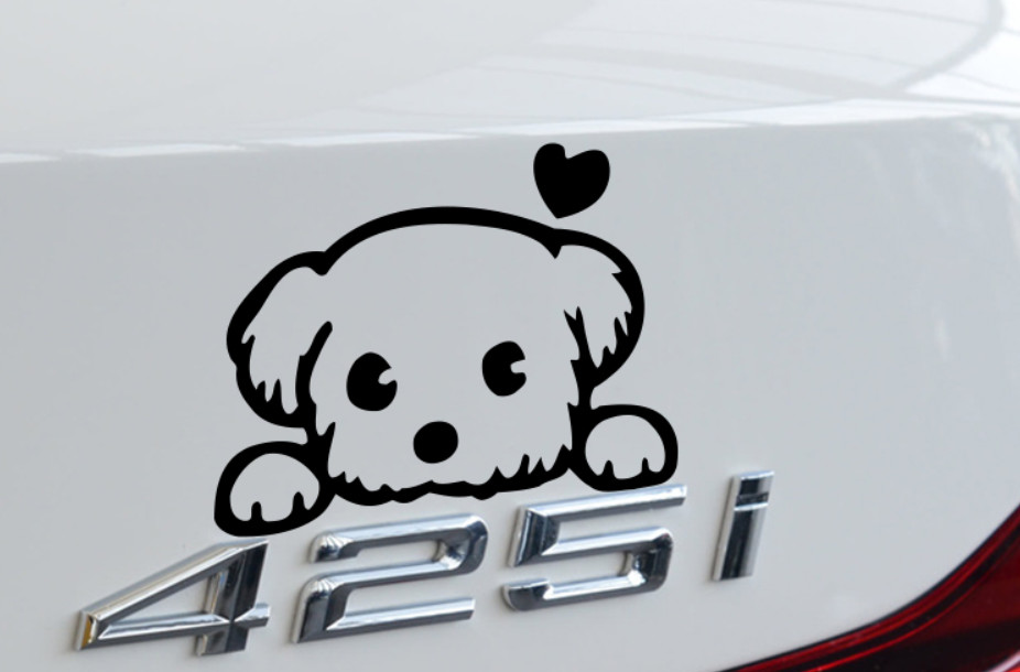 Pet Cute Dog Cartoon Window Decals Funny Animal Vinyl Long Time Use