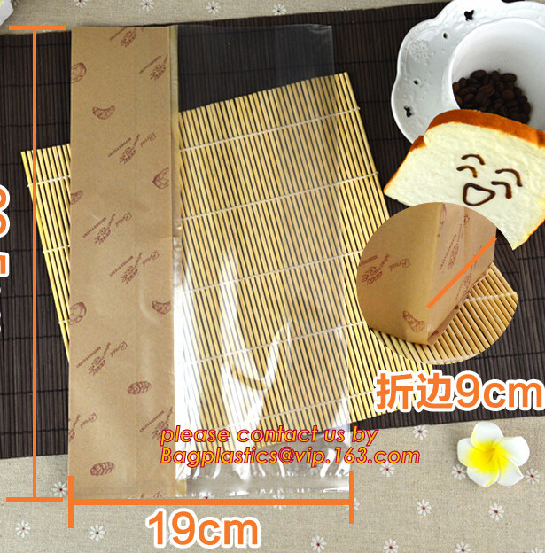 China supplier promotional custom coated bread/sandwich paper kraft bag with clear window,brown kraft paper bakery bread