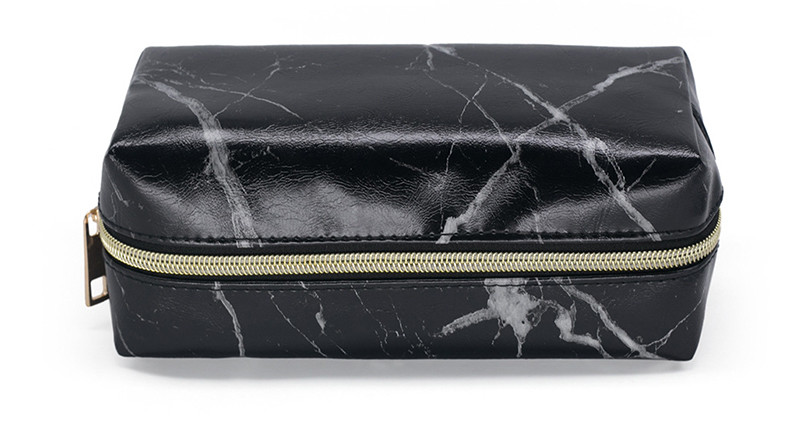 Large Capacity Women PU Marble Vanity Cosmetic Wash Bag Beauty
