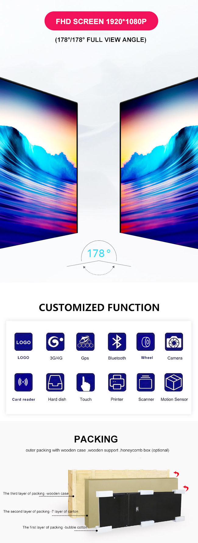 4K Floor Standing LCD Advertising Player CCC LG 55 Inch Digital Signage