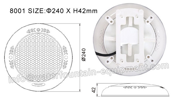 Ultra Thin Flat Underwater Pool Lights 12V ABS With Full Silicone Sealing LED 40W