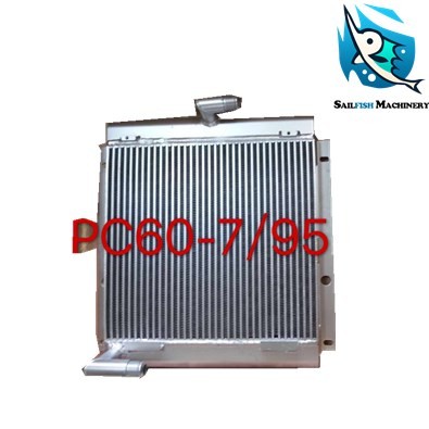 Hot sale good quality PC60-7 6D95 oil cooling radiator for KOMATSU excavator