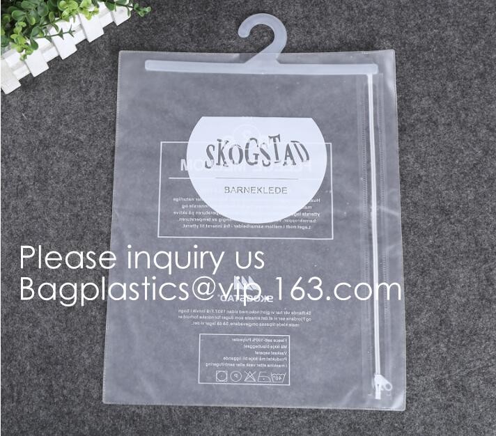 Frosted k bag EVA PVC hanger bag for clothes,EVA frost drawstring bag, Frosted Plastic EVA Garment Packing Bag zip