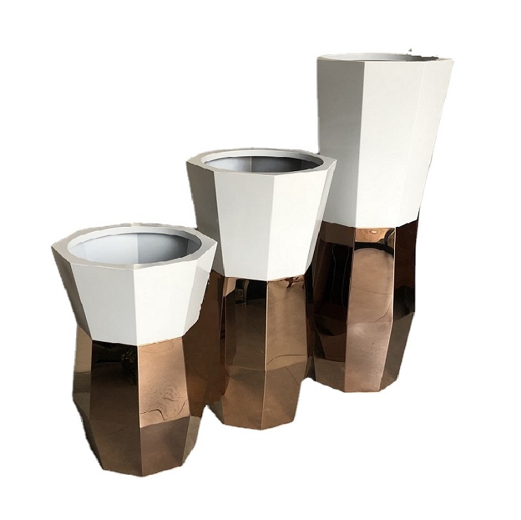 Two colors matched flower pot metal flower planter