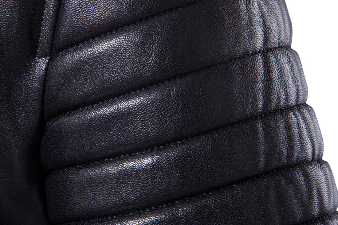 OEM classic popular best quality solid color slim fit men moto leather jacket