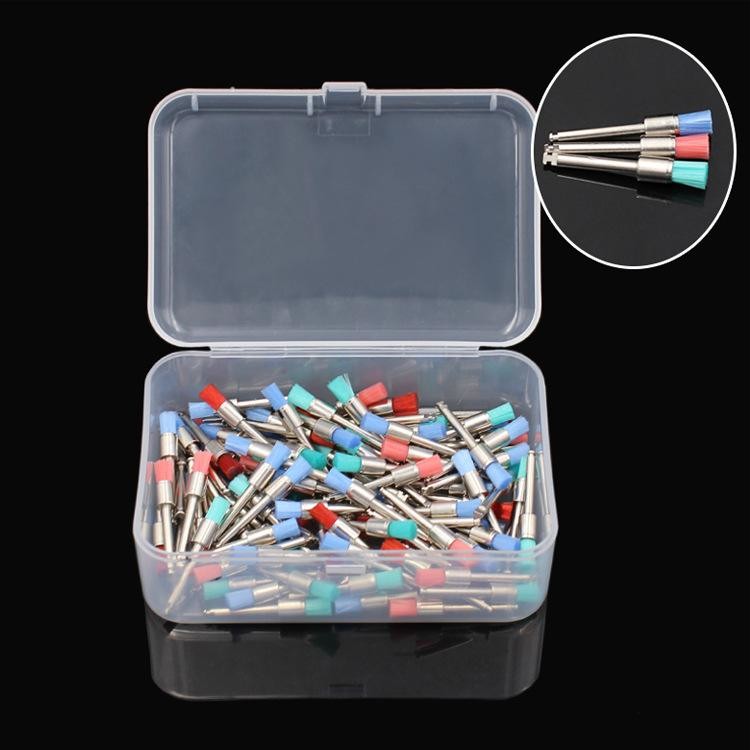 Bowl Type Dental Prophy Brush Latch Soft Colorful Nylon Flat Head Pen Shape