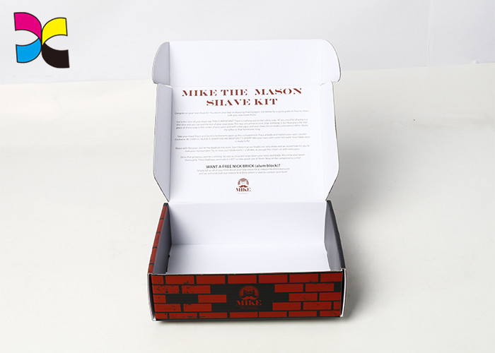 Red and Black Printing Custom Packaging Boxes With White E-flute Corrugated Paperboard