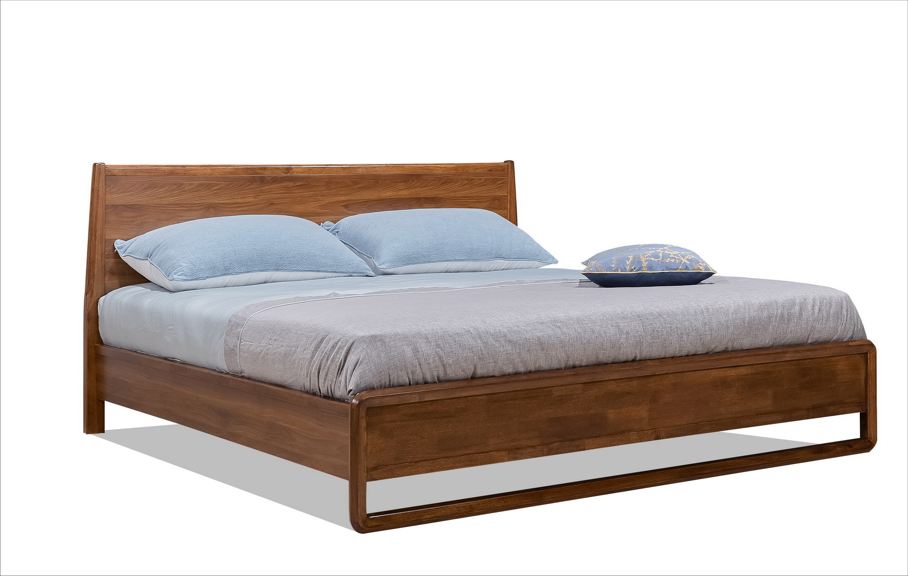 2017 New design of Doube / King bed Interior Fitment for Apartment Furniture by Walnut wood from China factory