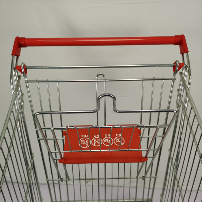 Galvanized American Type Grocery Shopping Trolley 210L Metal Shopping Cart
