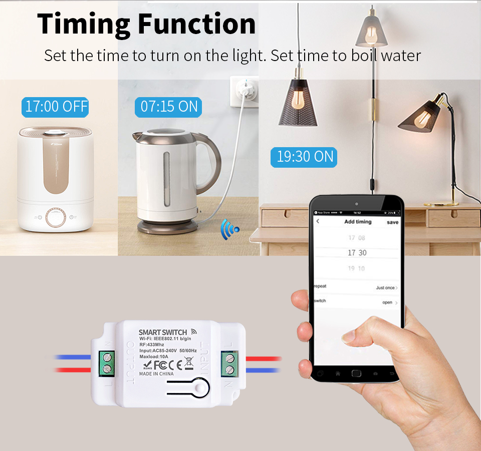SIXWGH Tuya Wifi Connected Light Switch Home Automation Touch Wall Switch Controller