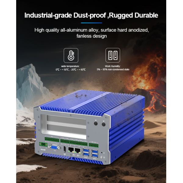 Fanless Embedded Computer with Intel 12th Gen Core i5/i7 6 COM Ports Industrial PC Box for Edge Computing
