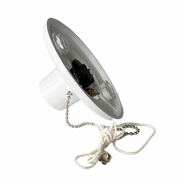 4.5" E26/27 White Plastic Lamp Holder With Switch Chain