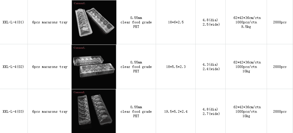 3 x 2 6pcs macaron packaging tray transparent PVC/PET blister macaron box macaron pack tray