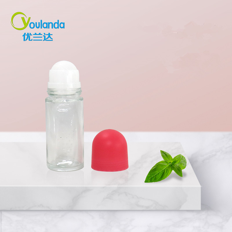 50ml Glass Roll On Deodorant Bottles Plastic Refillable Rollerball Perfume
