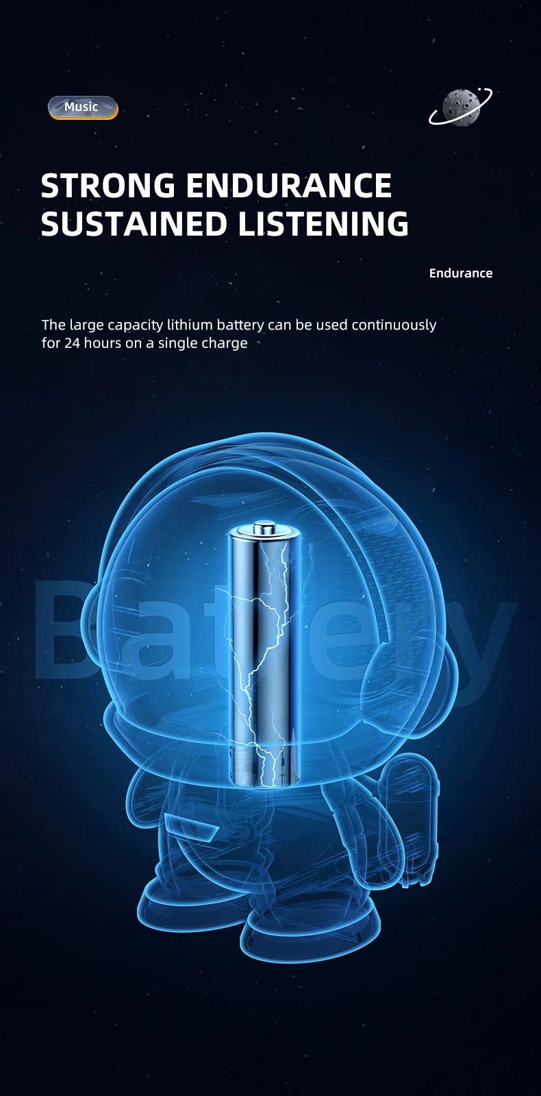 Experience Music in Style Astronaut BT5.0 Music Player for Home System Subwoofer