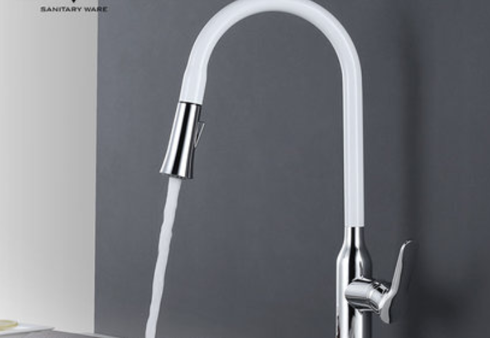 Colored All Copper Undercounter Pull Out Sink Faucet